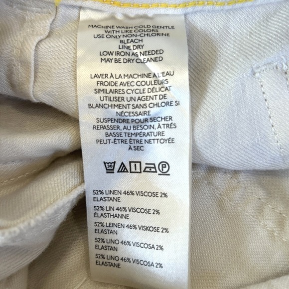 Anthropologie Maeve Colette Pant 24 Beachy Coastal Crop Wide White Summer Grunge - Picture 8 of 8